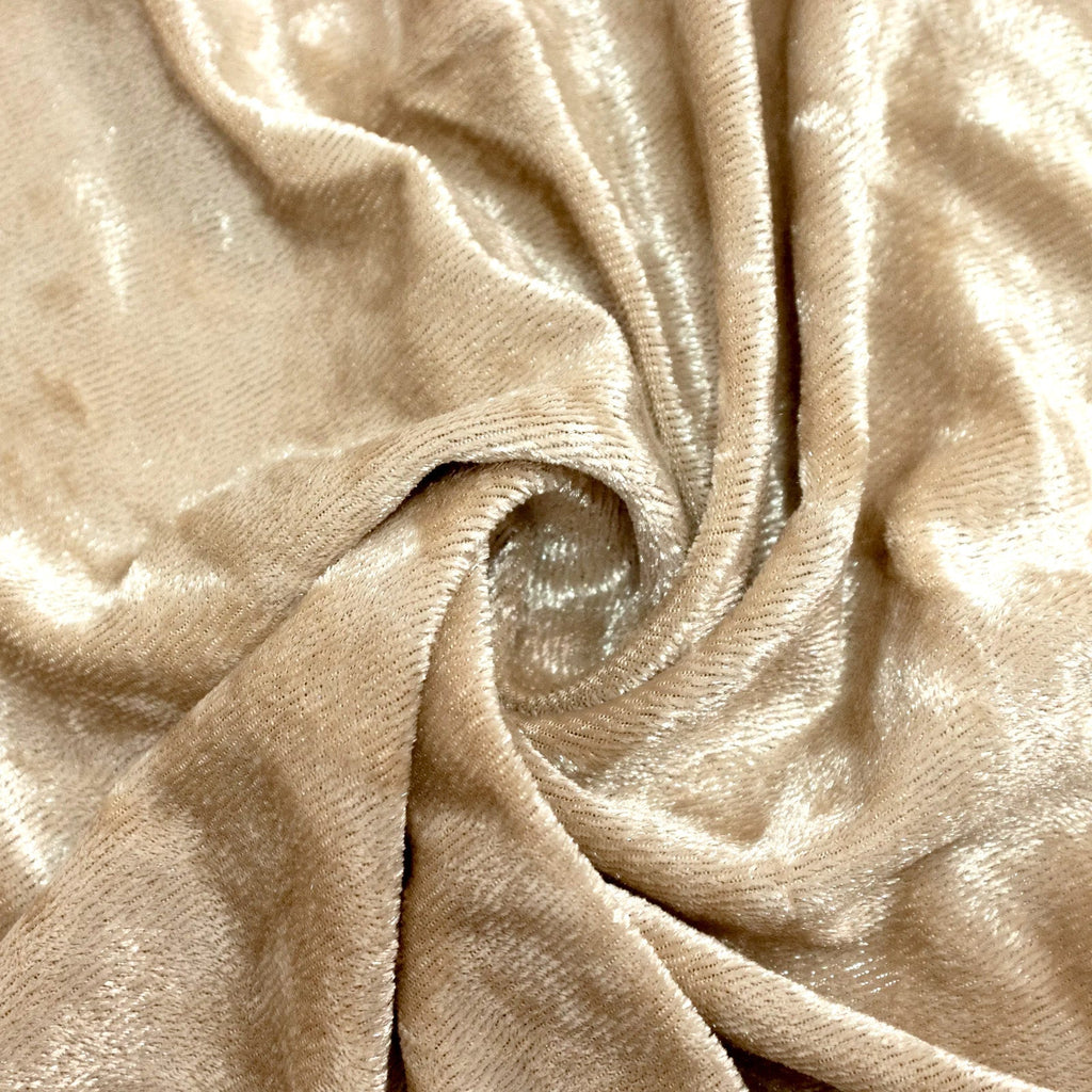 Beige Crushed Velvet Backdrop Curtain â€“ 8ft x 8ft Event Drape with Rod Pocket, Privacy Panel for Photo Booths & Events - Bell Racket Store