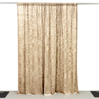 Beige Crushed Velvet Backdrop Curtain â€“ 8ft x 8ft Event Drape with Rod Pocket, Privacy Panel for Photo Booths & Events - Bell Racket Store