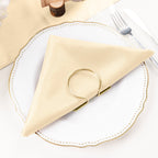 5 Pack Polyester 20"x20" Napkins Beige - Wrinkle Resistant & Easy Care Cloth Napkins