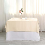 Polyester 54"x54" Table Overlay Square Tablecloth Beige - Wrinkle-Resistant & Durable Table Cover