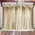Beige Sheer Backdrop Drape â€“ 5ft x 14ft Wedding Arch & Ceiling Decor Panel, Wrinkle Free with Soft Shimmer - Bell Racket Store