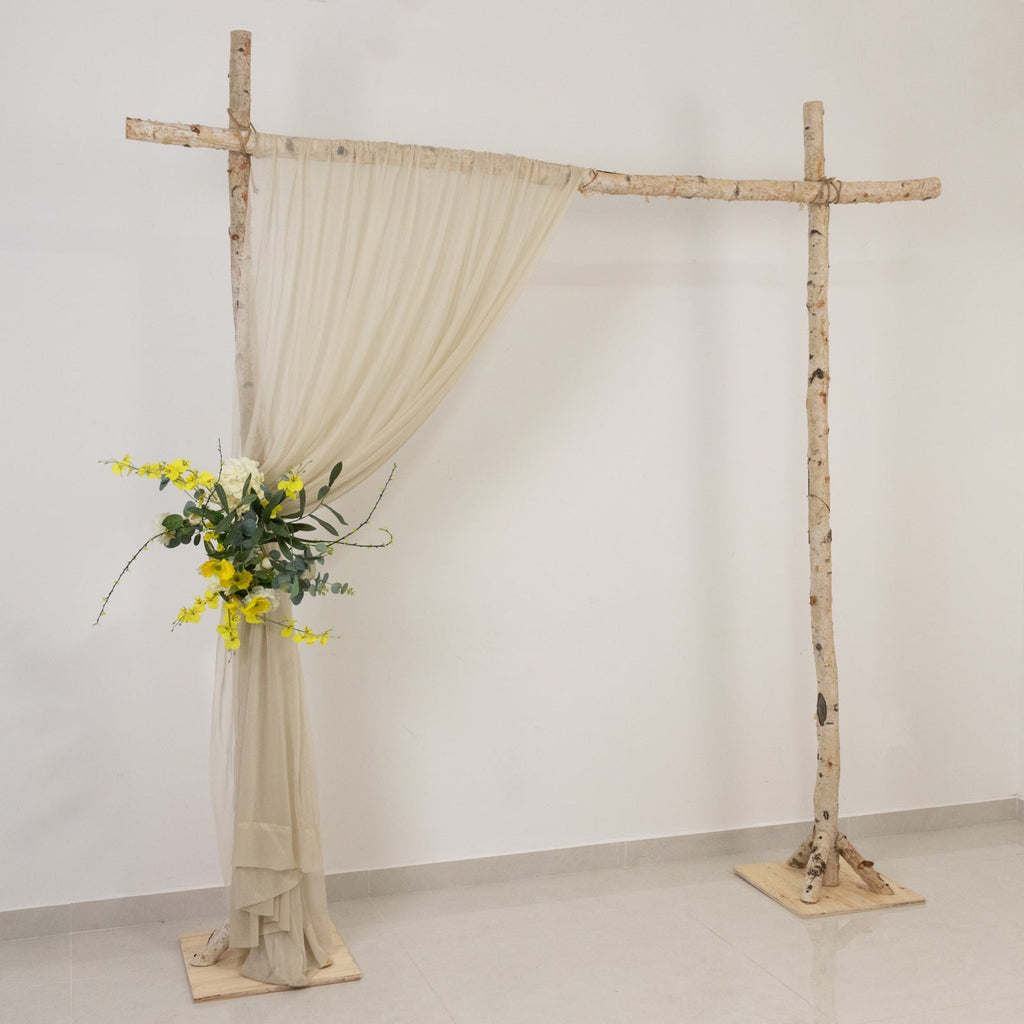 Beige Sheer Backdrop Drape â€“ 5ft x 14ft Wedding Arch & Ceiling Decor Panel, Wrinkle Free with Soft Shimmer - Bell Racket Store