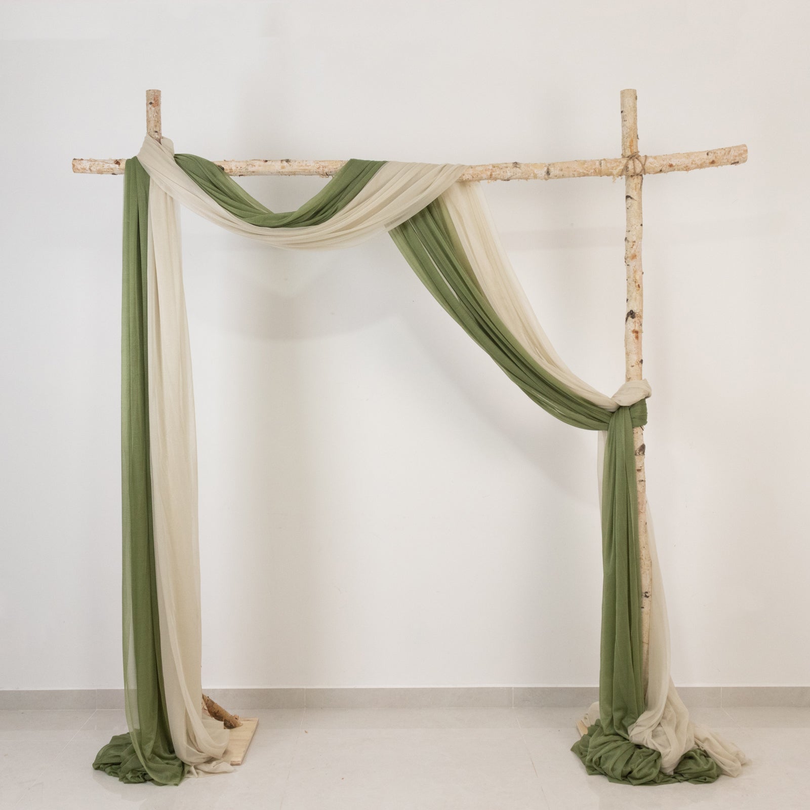 Beige Sheer Backdrop Drape â€“ 5ftx32ft Wedding Arch & Ceiling Decor Panel, Wrinkle Free with Soft Shimmer - Bell Racket Store