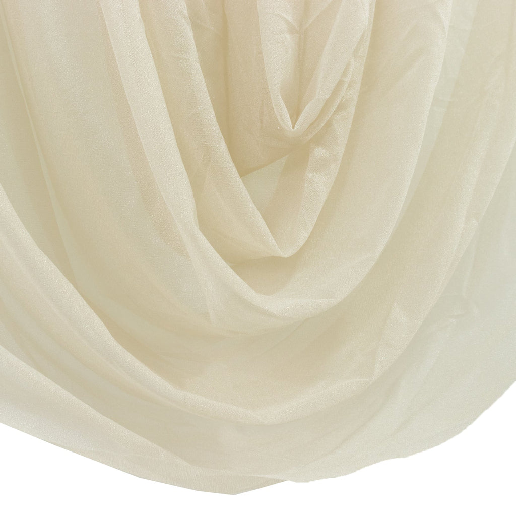 Beige Sheer Chiffon Valance Curtain 4ft x 5ft â€“ Wedding Arch Drape with Rod Pocket, Voile Backdrop Panel - Bell Racket Store