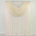 Beige Sheer Chiffon Valance Curtain 4ft x 5ft â€“ Wedding Arch Drape with Rod Pocket, Voile Backdrop Panel - Bell Racket Store