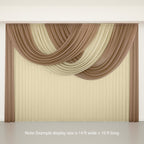 Beige Sheer Chiffon Valance Curtain 4ft x 5ft â€“ Wedding Arch Drape with Rod Pocket, Voile Backdrop Panel - Bell Racket Store