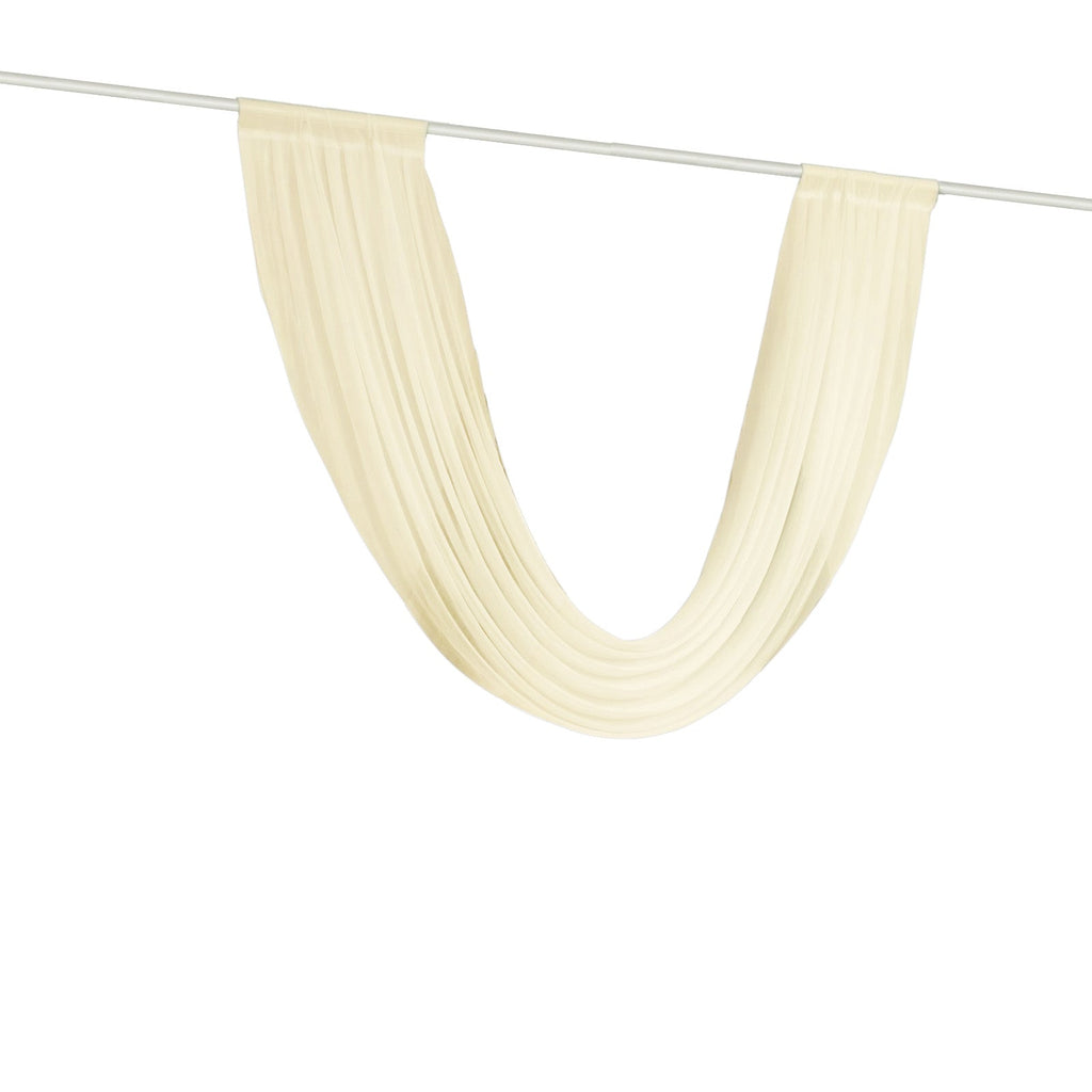 Beige Sheer Chiffon Valance Curtain 4ft x 6ft â€“ Wedding Arch Drape with Rod Pocket, Voile Backdrop Panel - Bell Racket Store