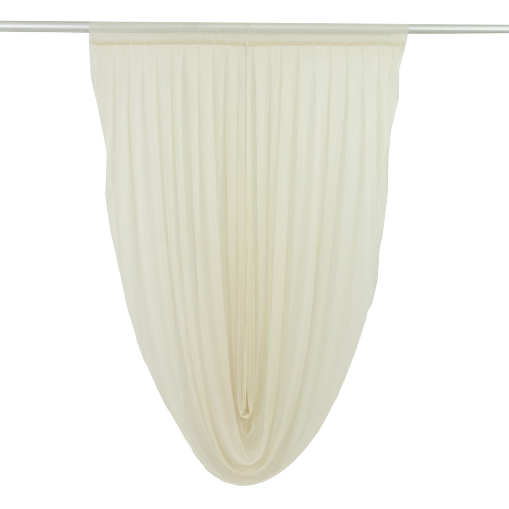 Beige Sheer Chiffon Valance Curtain 4ft x 6ft â€“ Wedding Arch Drape with Rod Pocket, Voile Backdrop Panel - Bell Racket Store