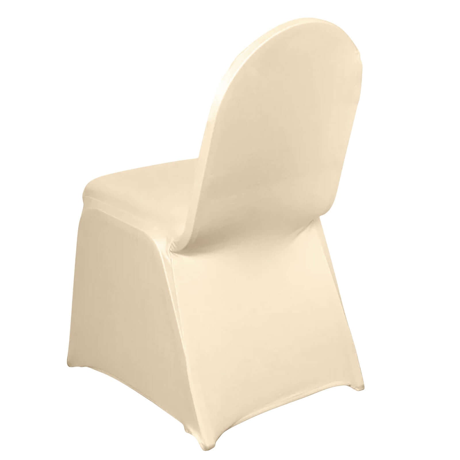 Spandex Chair Cover for Banquet Chairs Beige - Stretch 160GSM Fabric with Slip-On Slipcover