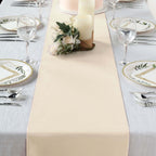 Polyester 12"x108" Table Runner Beige - Durable & Wrinkle-Resistant Table Decor
