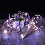 200 LED Fairy Waterfall String Lights Warm White Waterproof Copper Strands - Battery Operated DÃ©cor 8ft