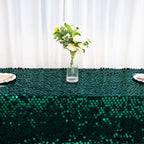 Sequin 60"x102" Rectangle Tablecloth Hunter Emerald Green - Big Payette Design for Modern Gatherings