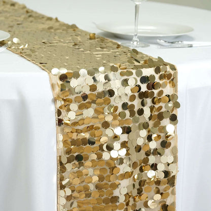 Big Payette Sequin 13"x108" Table Runner Champagne - Dazzling Design - NestOCart
