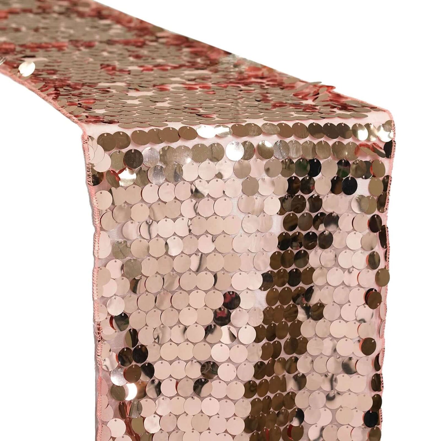 Big Payette Sequin 13"x108" Table Runner Rose Gold - Dazzling Design - NestOCart