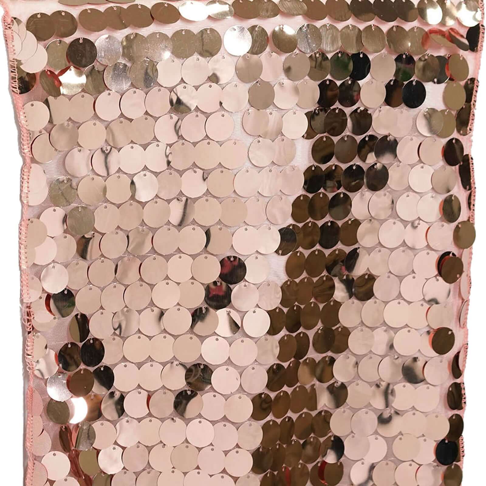 Big Payette Sequin 13"x108" Table Runner Rose Gold - Dazzling Design - NestOCart
