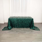 Sequin 90"x156" Rectangle Tablecloth Hunter Emerald Green - Seamless Big Payette Table Cover