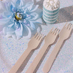 100-Pack Birchwood Forks Natural - Eco Friendly Biodegradable Wooden Utensils for Rustic Themes & Outdoor Parties 6"