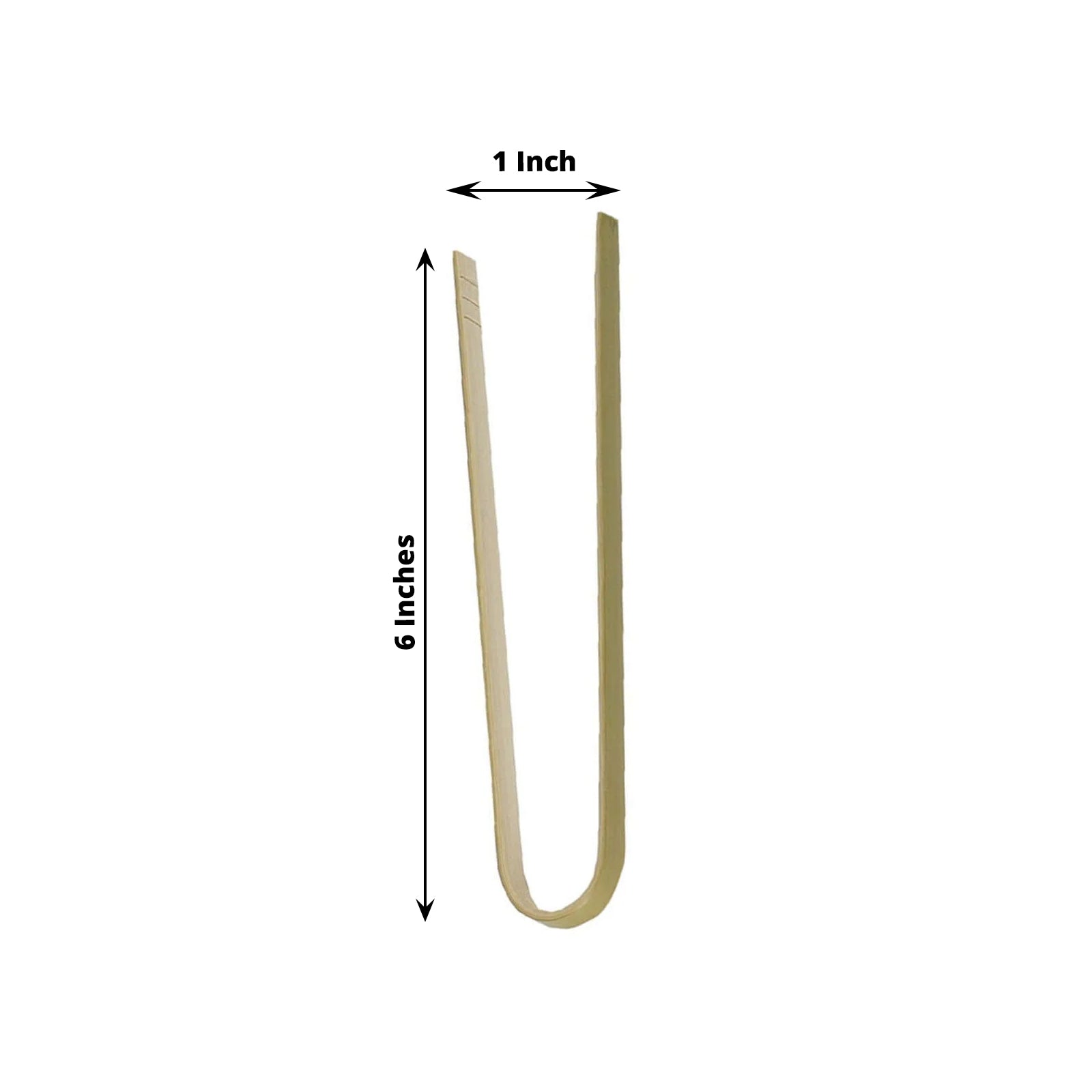 50-Pack Bamboo Wooden Tongs Disposable Flatware Eco Friendly Natural - Biodegradable Party Serving Utensils 6"