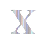 4 Pack 5" Iridescent Alphabet Stickers Banner, Customizable Stick on Letters - X