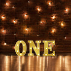 3D Marquee Letter "O" Warm White 6 LED Lights Gold - Chic Light-Up Decor for Events 6"