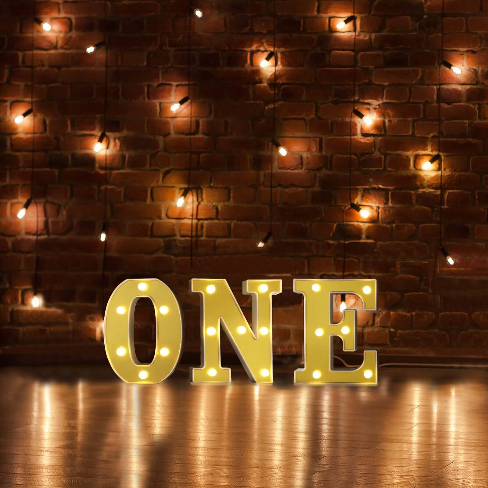 3D Marquee Letter "O" Warm White 6 LED Lights Gold - Chic Light-Up Decor for Events 6"