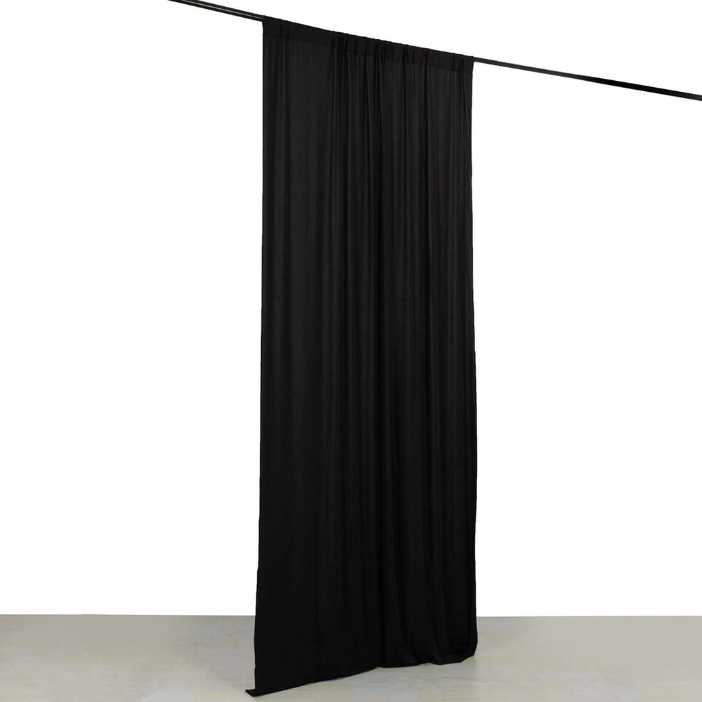 Black 4 - Way Stretch Spandex Event Curtain Drapes, Wrinkle Free Backdrop Event Panel with Rod Pockets - 5ftx10ft - Bell Racket Store