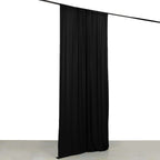 Black 4 - Way Stretch Spandex Event Curtain Drapes, Wrinkle Free Backdrop Event Panel with Rod Pockets - 5ftx10ft - Bell Racket Store