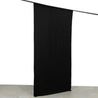 Black 4 - Way Stretch Spandex Event Curtain Drapes, Wrinkle Free Backdrop Event Panel with Rod Pockets - 5ftx10ft - Bell Racket Store