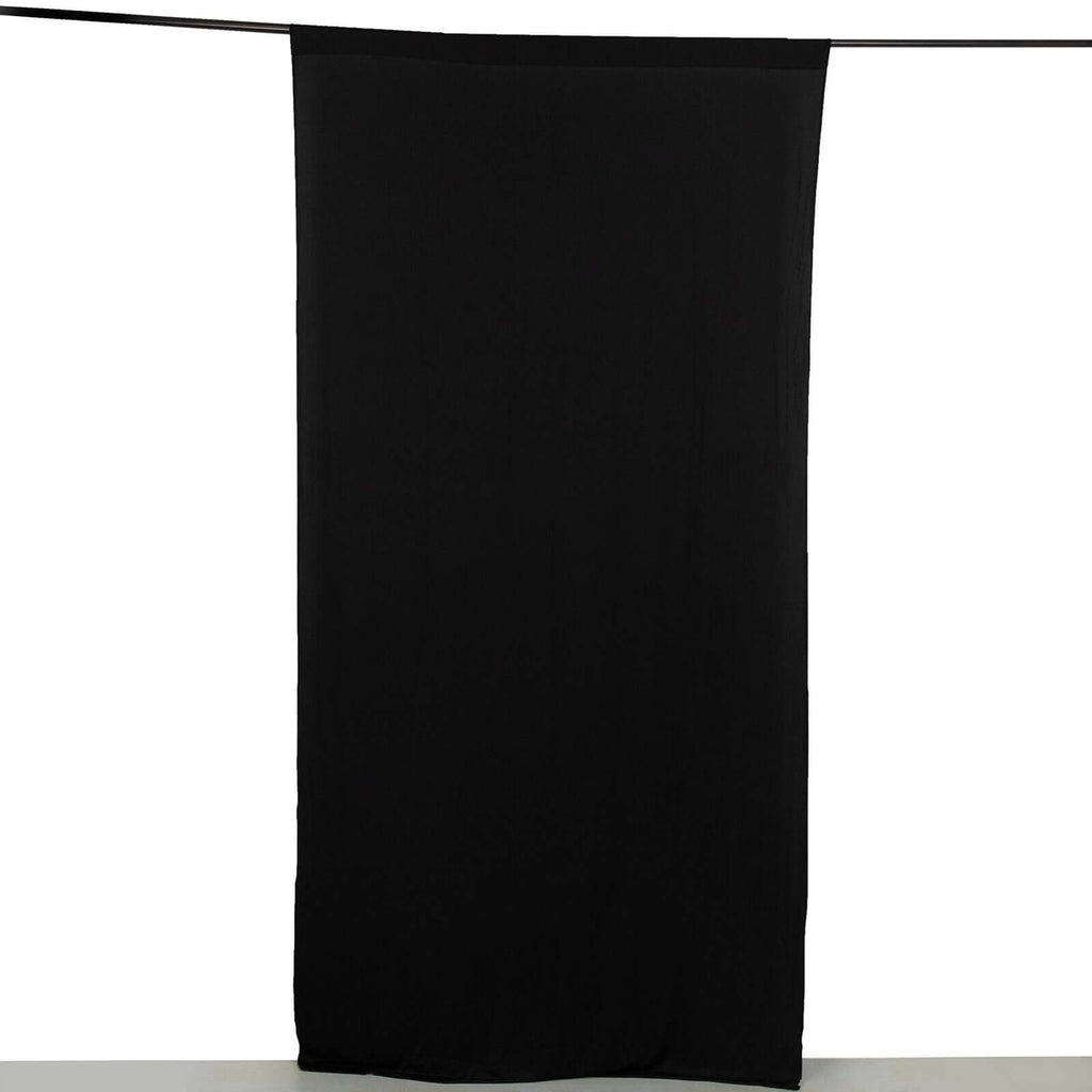 Black 4 - Way Stretch Spandex Event Curtain Drapes, Wrinkle Free Backdrop Event Panel with Rod Pockets - 5ftx10ft - Bell Racket Store