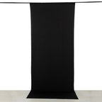 Black 4 - Way Stretch Spandex Event Curtain Drapes, Wrinkle Free Backdrop Event Panel with Rod Pockets - 5ftx12ft - Bell Racket Store