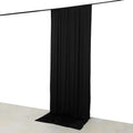 Black 4 - Way Stretch Spandex Event Curtain Drapes, Wrinkle Free Backdrop Event Panel with Rod Pockets - 5ftx12ft - Bell Racket Store