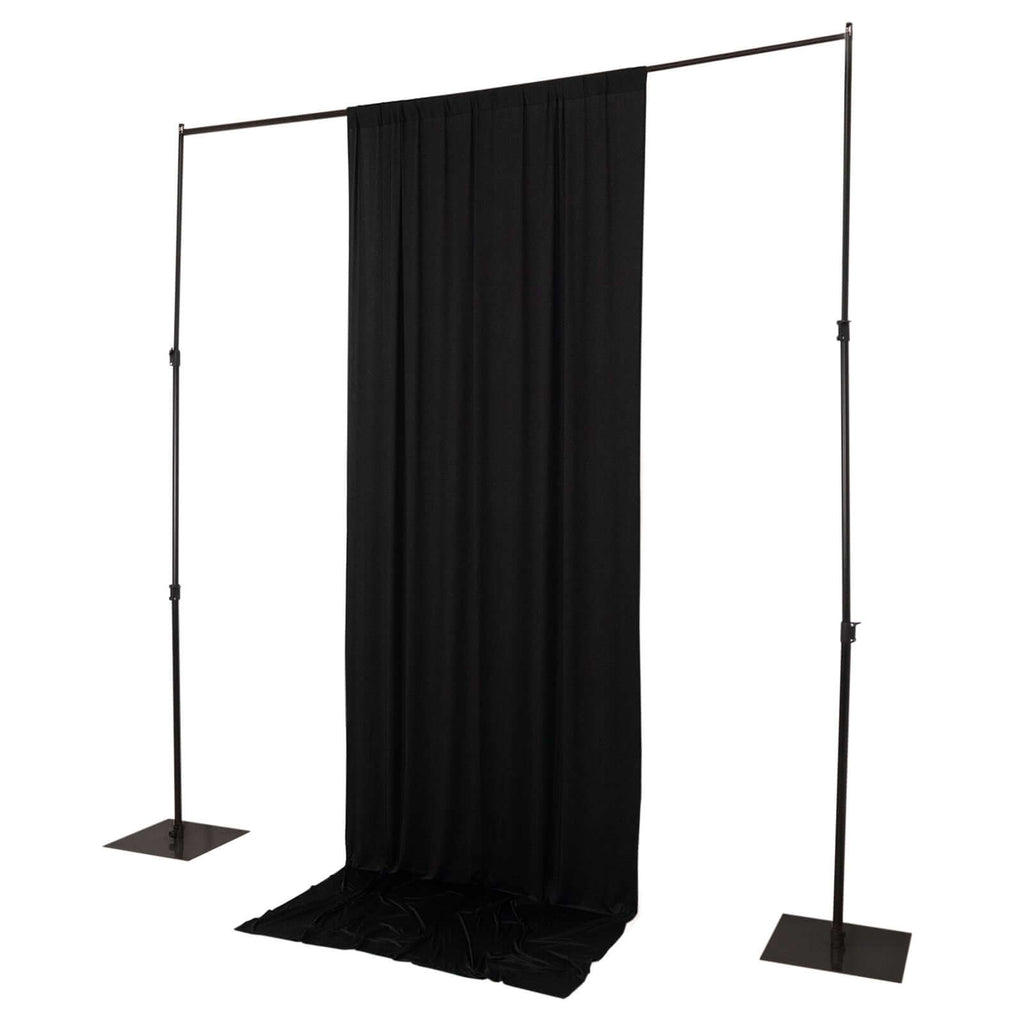 Black 4 - Way Stretch Spandex Event Curtain Drapes, Wrinkle Free Backdrop Event Panel with Rod Pockets - 5ftx12ft - Bell Racket Store