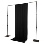 Black 4 - Way Stretch Spandex Event Curtain Drapes, Wrinkle Free Backdrop Event Panel with Rod Pockets - 5ftx12ft - Bell Racket Store
