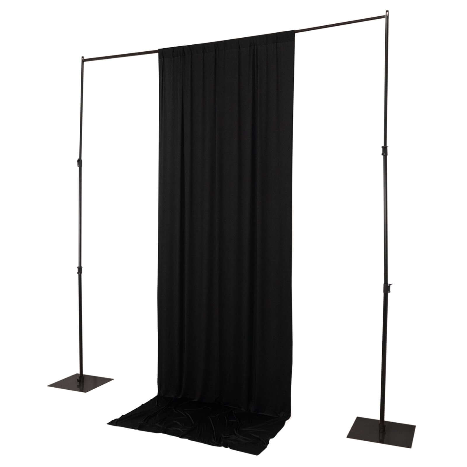 Black 4 - Way Stretch Spandex Event Curtain Drapes, Wrinkle Free Backdrop Event Panel with Rod Pockets - 5ftx12ft - Bell Racket Store