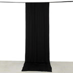 Black 4 - Way Stretch Spandex Event Curtain Drapes, Wrinkle Free Backdrop Event Panel with Rod Pockets - 5ftx14ft - Bell Racket Store