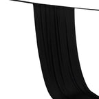 Black 4 - Way Stretch Spandex Event Curtain Drapes, Wrinkle Free Backdrop Event Panel with Rod Pockets - 5ftx14ft - Bell Racket Store