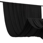 Black 4 - Way Stretch Spandex Event Curtain Drapes, Wrinkle Free Backdrop Event Panel with Rod Pockets - 5ftx14ft - Bell Racket Store