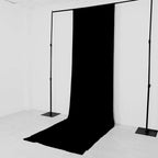Black 4 - Way Stretch Spandex Event Curtain Drapes, Wrinkle Free Backdrop Event Panel with Rod Pockets - 5ftx16ft - Bell Racket Store