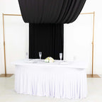 Black 4 - Way Stretch Spandex Event Curtain Drapes, Wrinkle Free Backdrop Event Panel with Rod Pockets - 5ftx18ft - Bell Racket Store