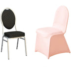 Spandex Chair Cover for Banquet Chairs Blush - Stretch 160GSM Fabric with Slip-On Slipcover