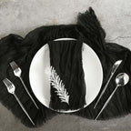 5 Pack Gauze Cheesecloth 24"x19" Napkins Black Reusable Dinner Napkins for Boho Farmhouse Style Events