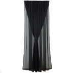 Black Chiffon Polyester Event Curtain Drapes, Dual Layer Divider Backdrop Curtain Panels with Rod Pockets - 10ftx10ft - Bell Racket Store