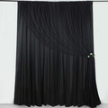 Black Chiffon Polyester Event Curtain Drapes, Dual Layer Divider Backdrop Curtain Panels with Rod Pockets - 10ftx10ft - Bell Racket Store