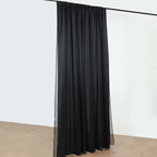 Black Chiffon Polyester Event Curtain Drapes, Dual Layer Divider Backdrop Curtain Panels with Rod Pockets - 10ftx10ft - Bell Racket Store