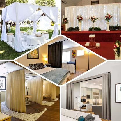 Black Chiffon Polyester Event Curtain Drapes, Dual Layer Divider Backdrop Event Panels with Rod Pockets - 20ftx10ft - NestOCart