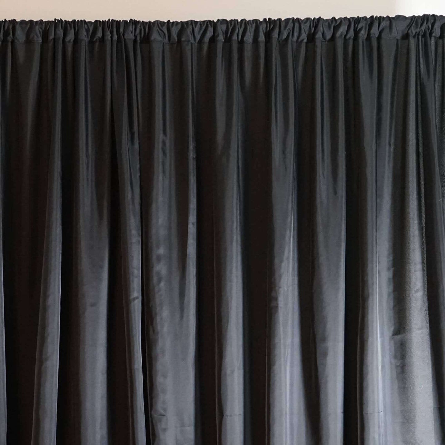 Black Chiffon Polyester Event Curtain Drapes, Dual Layer Divider Backdrop Event Panels with Rod Pockets - 20ftx10ft - NestOCart