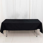 100% Cotton 60"x102" Rectangle Tablecloth Black Linen - Soft & Breathable Table Cover