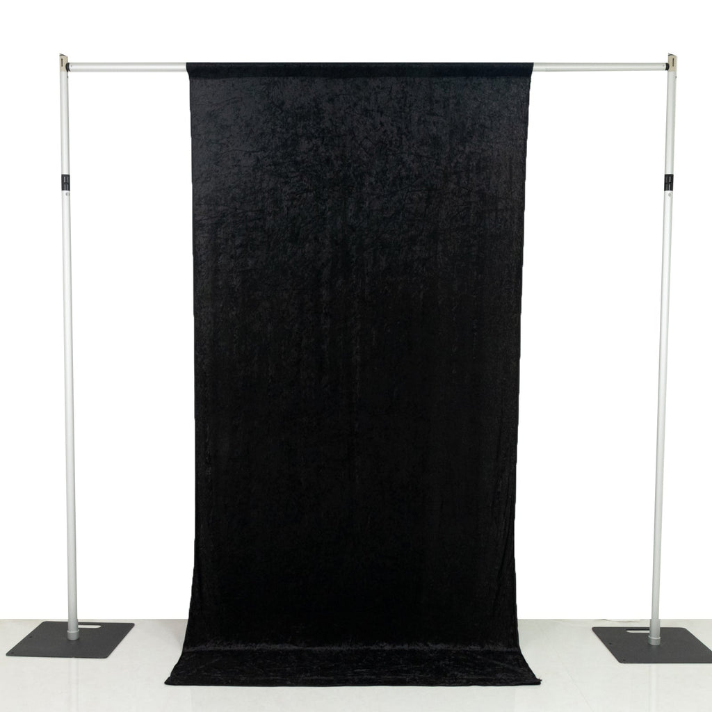 Black Crushed Velvet Backdrop Curtain â€“ 5ft x 10ft Event Drape with Rod Pocket, Privacy Panel for Photo Booths & Events - Bell Racket Store