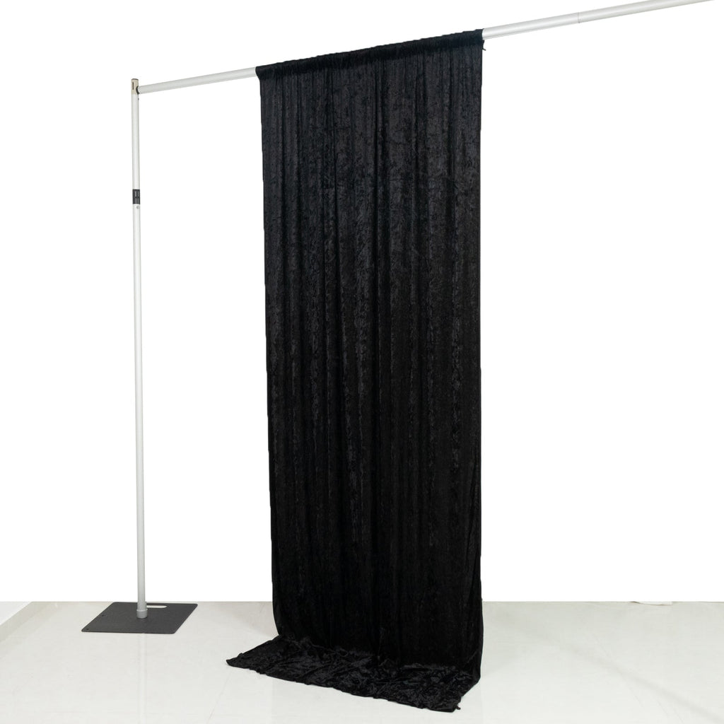 Black Crushed Velvet Backdrop Curtain â€“ 5ft x 10ft Event Drape with Rod Pocket, Privacy Panel for Photo Booths & Events - Bell Racket Store