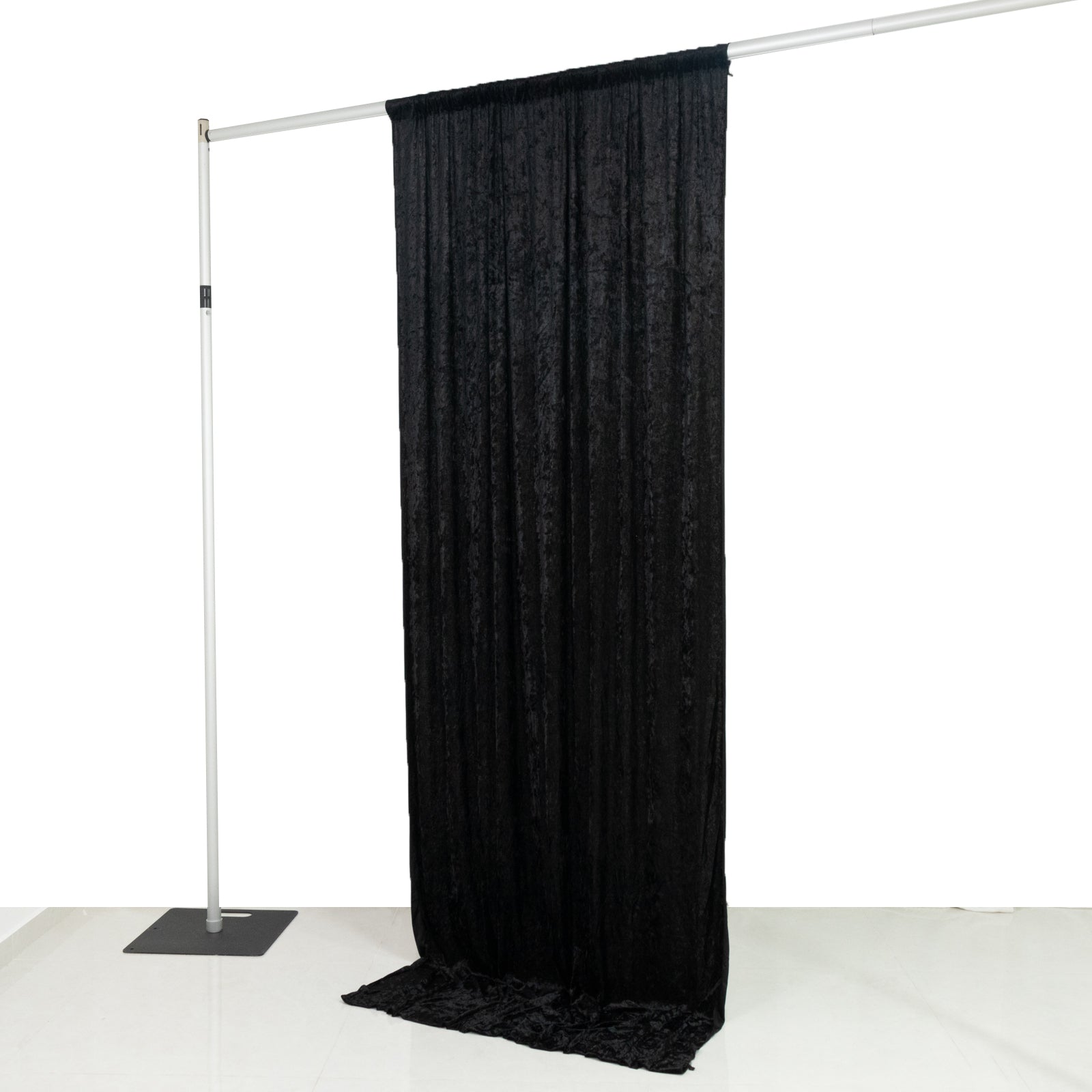 Black Crushed Velvet Backdrop Curtain â€“ 5ft x 10ft Event Drape with Rod Pocket, Privacy Panel for Photo Booths & Events - Bell Racket Store